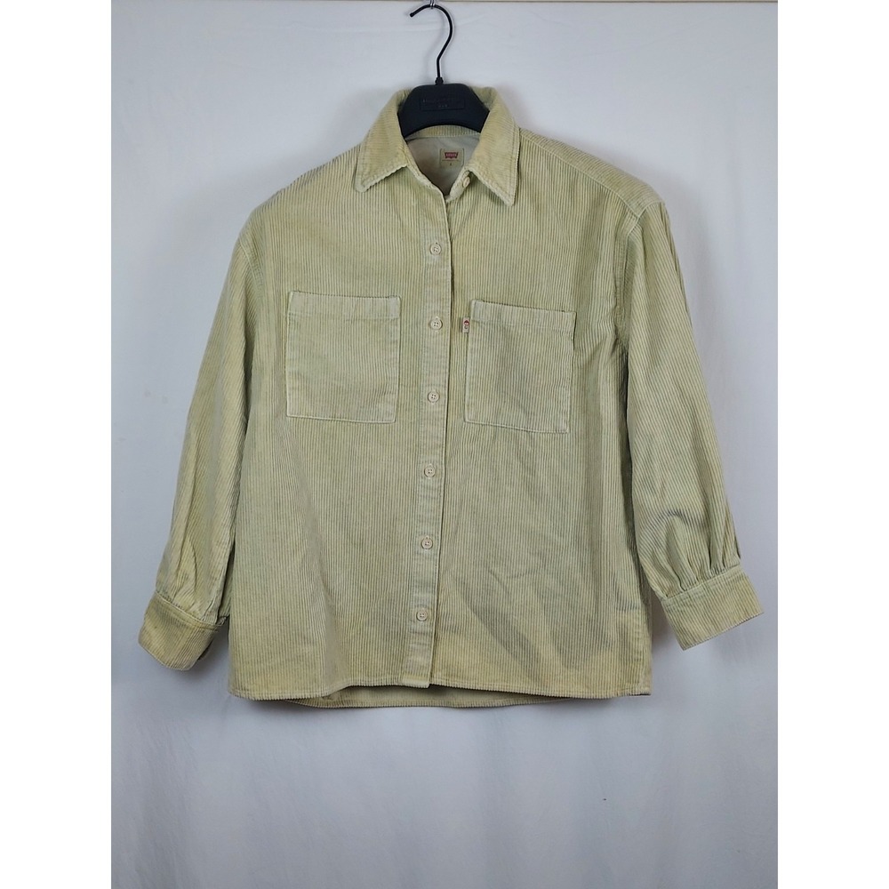 Levi's Men S Button Up Shirt Green Corduroy Mushroom Tag Long Sleeve